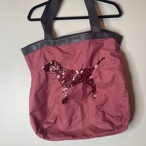 pink tote bag